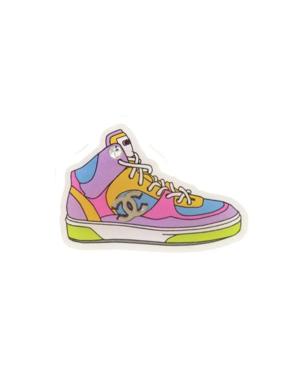 Chanel Sneakers CC Logo Plastic Multicolor Brooch